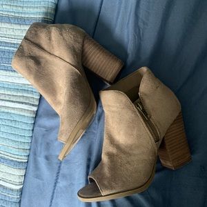 Peep toe booties
